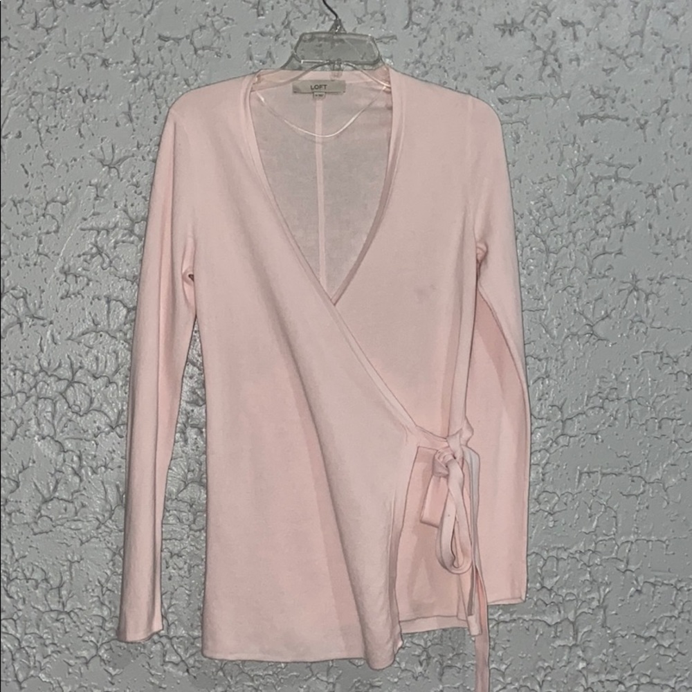 Loft Pink Wrap Cardigan
